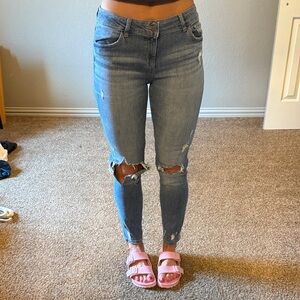 DL1961 Distressed Florence Ankle Jeans Sz 28 mid Rise Instasculpt Skinny